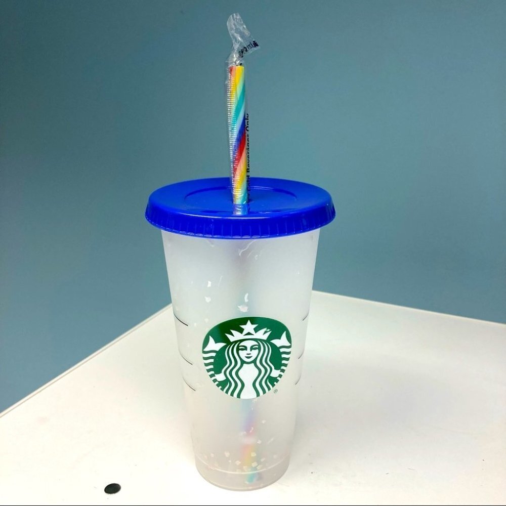 STARBUCKS Colour Changing Confetti Cup Straw Pride